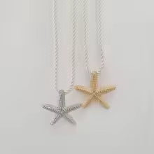 White Rope Starfish Pendant Necklace