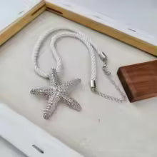 White Rope Starfish Pendant Necklace